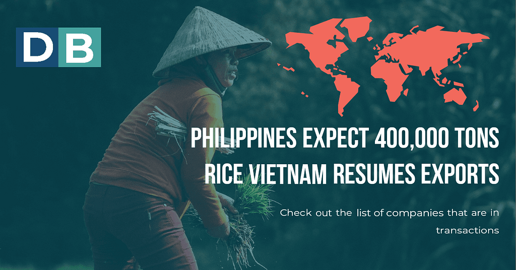 Philippines Expect 400,000 Tons Rice as Vietnam Resumes Export