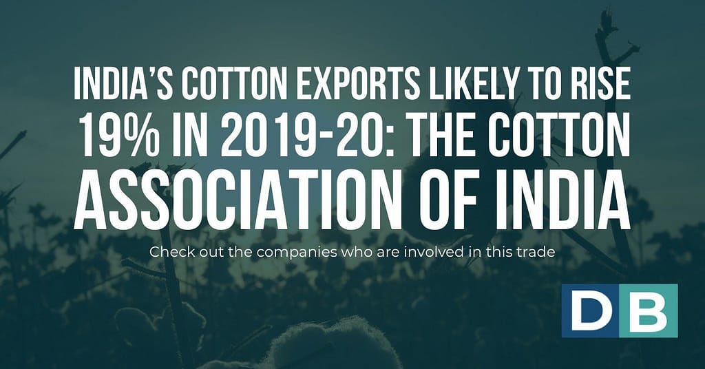 India's cotton exports likely to rise 19% in 2019-20: The Cotton Association of India